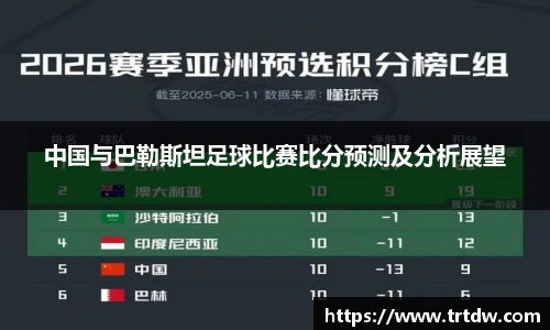 中国与巴勒斯坦足球比赛比分预测及分析展望